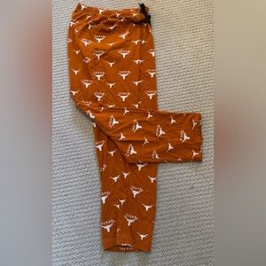 University of Texas at UT-AUSTIN Longhorns Pajama Pants PJs Small Orange White